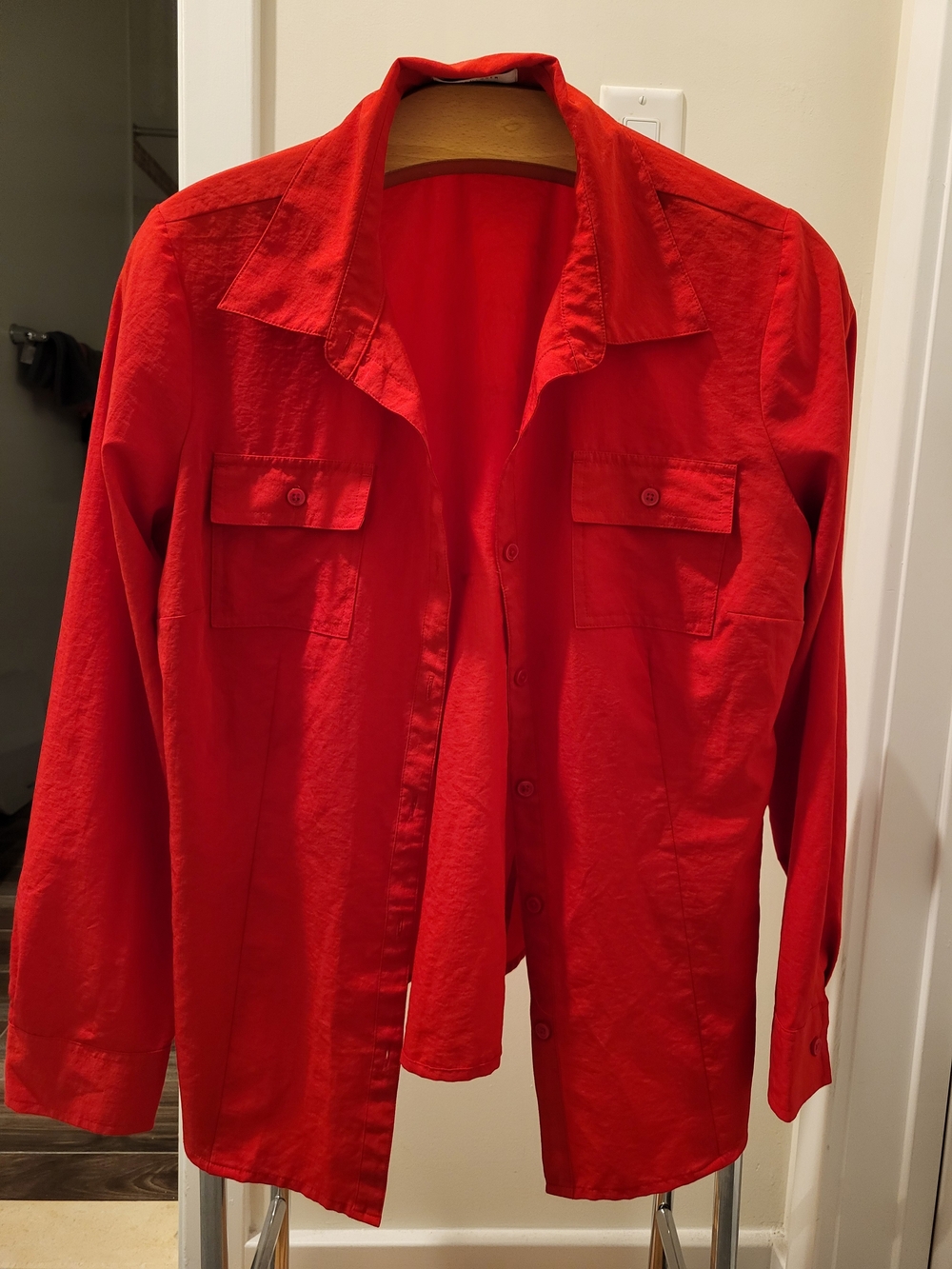 Van Heusen Bright Red Casual Button-Down Shirt
